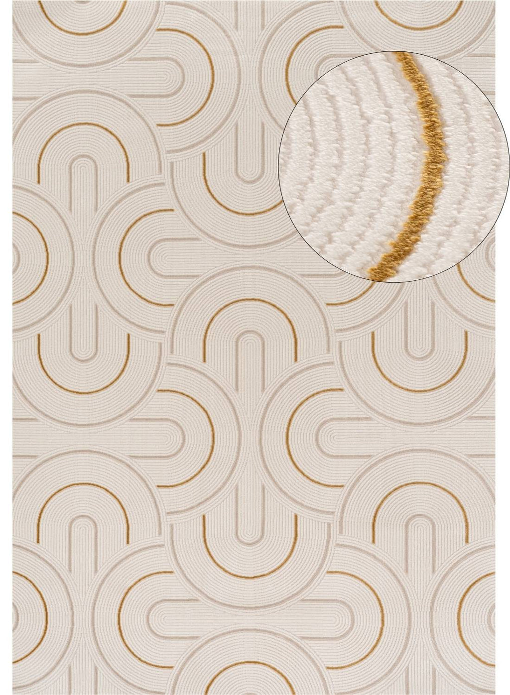 Carmel Cream-Gold Geometric Rug 240X340 cm