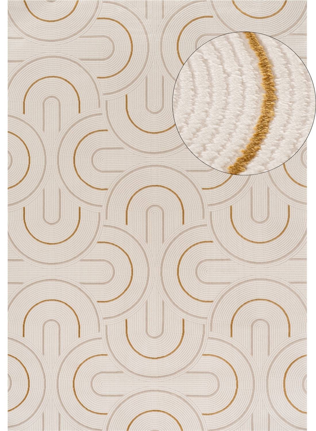 Carmel Cream-Gold Geometric Rug 240X340 cm