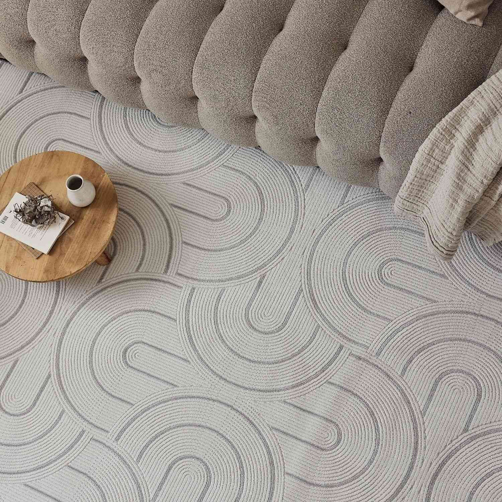 Carmel Cream-Grey Geometric Rug
