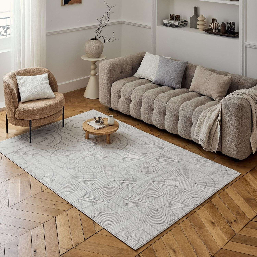 Carmel Cream-Grey Geometric Rug