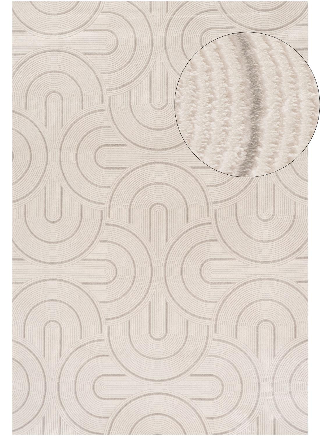 Carmel Cream-Grey Geometric Rug 240X340 cm