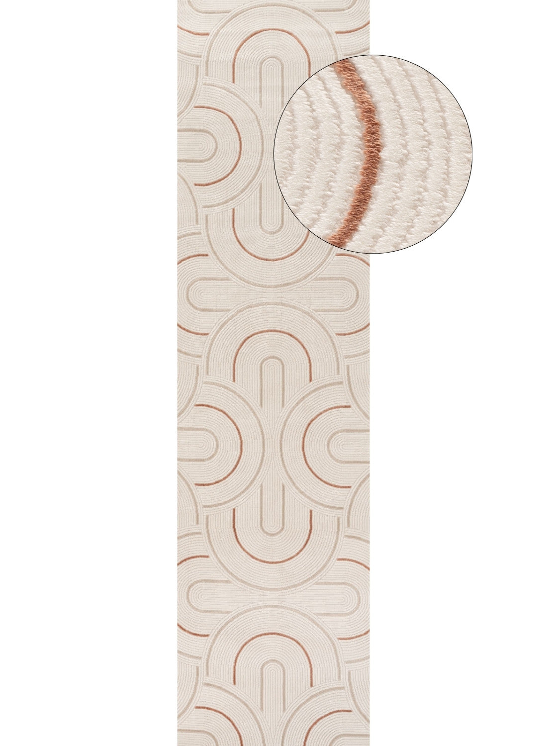 Carmel Cream-Terra Geometric Rug 80X300 cm