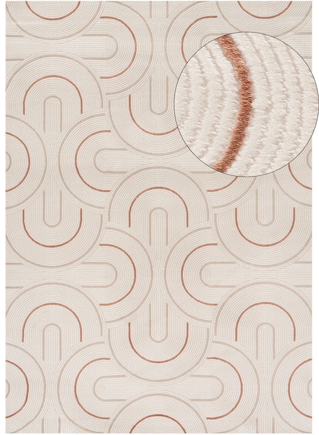 Carmel Cream-Terra Geometric Rug 240X340 cm
