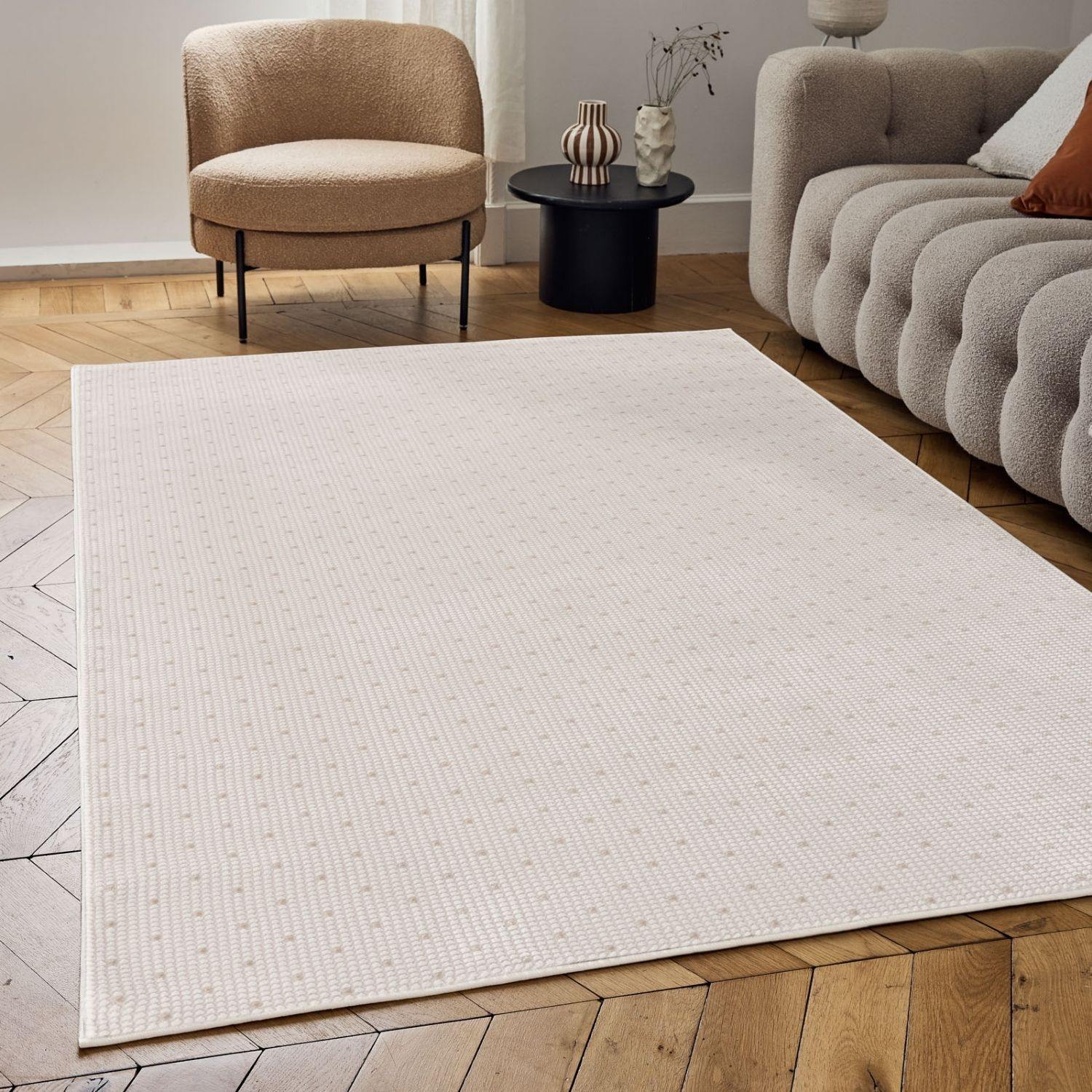 Carmel Cream-Beige Dots Rug