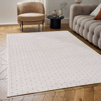 Carmel Cream-Blue Dots Rug