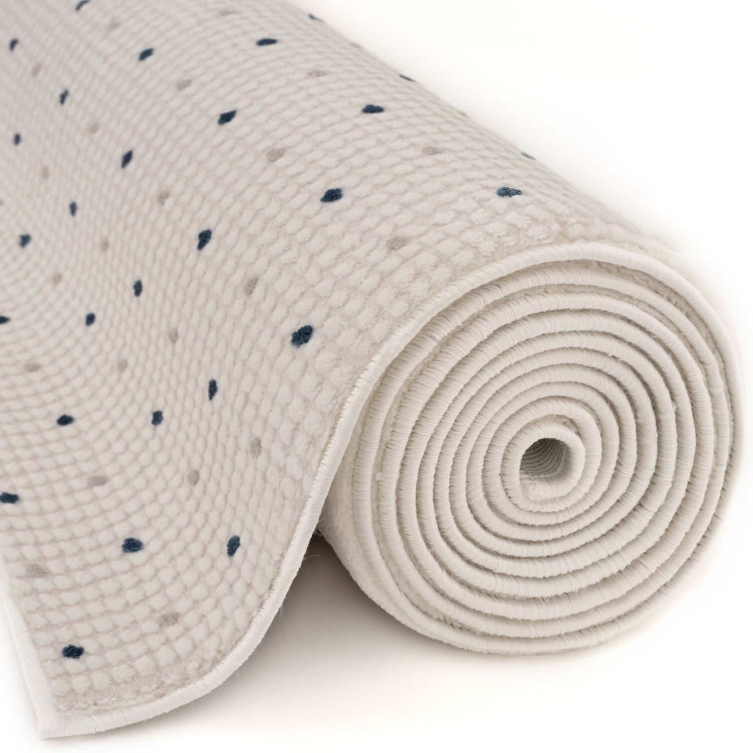 Carmel Cream-Blue Dots Rug