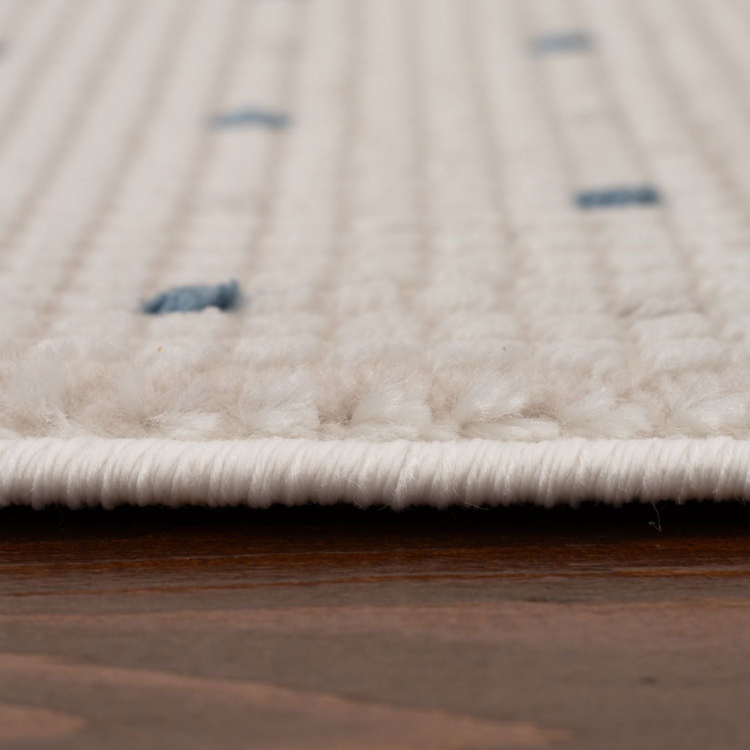 Carmel Cream-Blue Dots Rug