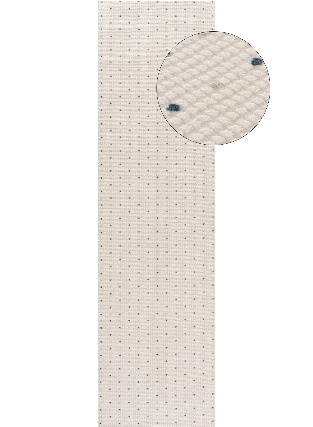 Carmel Cream-Blue Dots Rug 80X300 cm