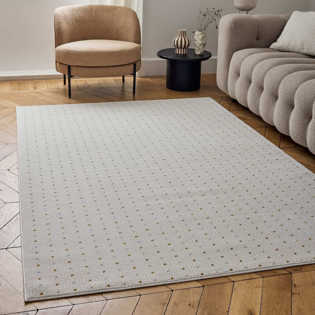Carmel Cream-Gold Dots Rug