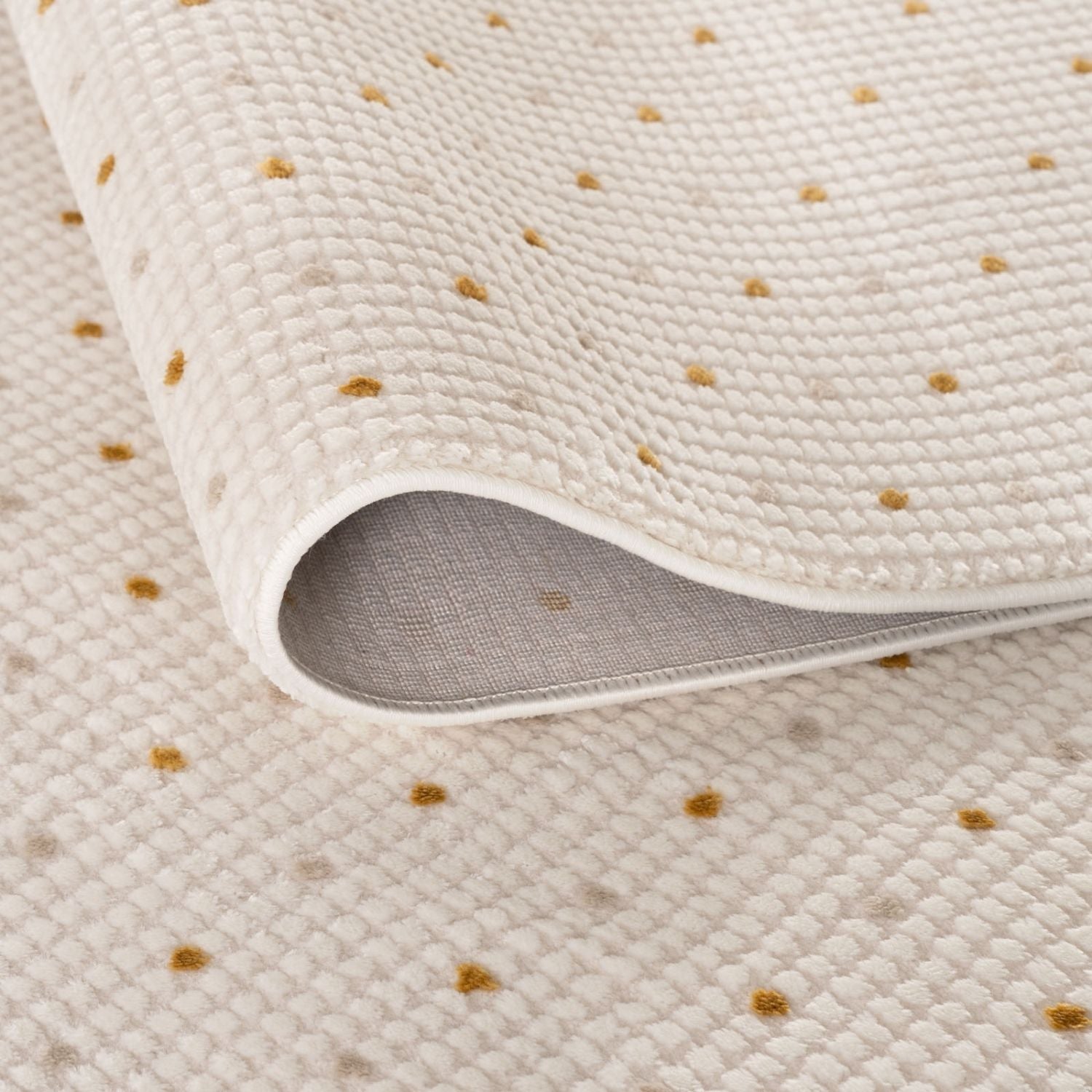 Carmel Cream-Gold Dots Rug