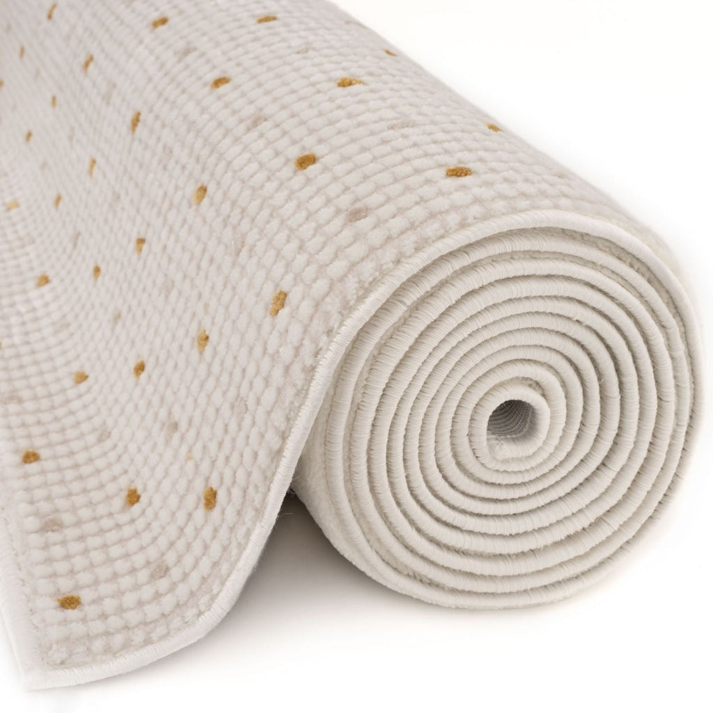 Carmel Cream-Gold Dots Rug