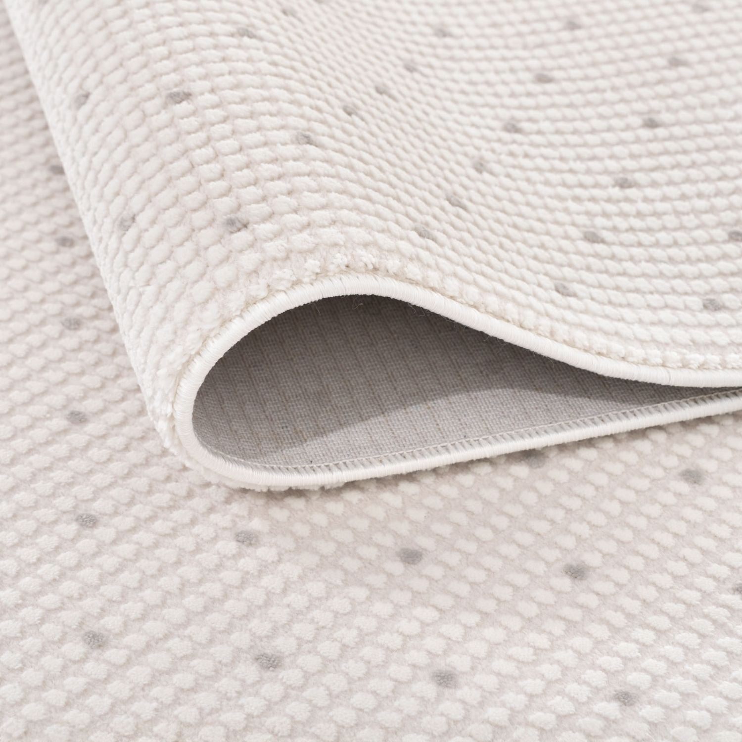 Carmel Cream-Grey Dots Rug