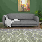 Grey Trellis Shaggy Rug