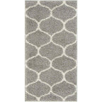 Grey Trellis Shaggy Rug