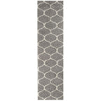 Grey Trellis Shaggy Rug 80X300 cm