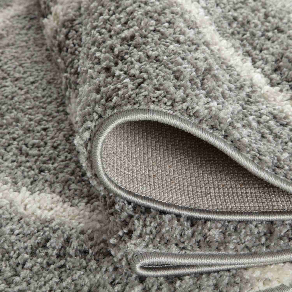 Grey Trellis Shaggy Rug