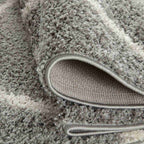 Grey Trellis Shaggy Rug
