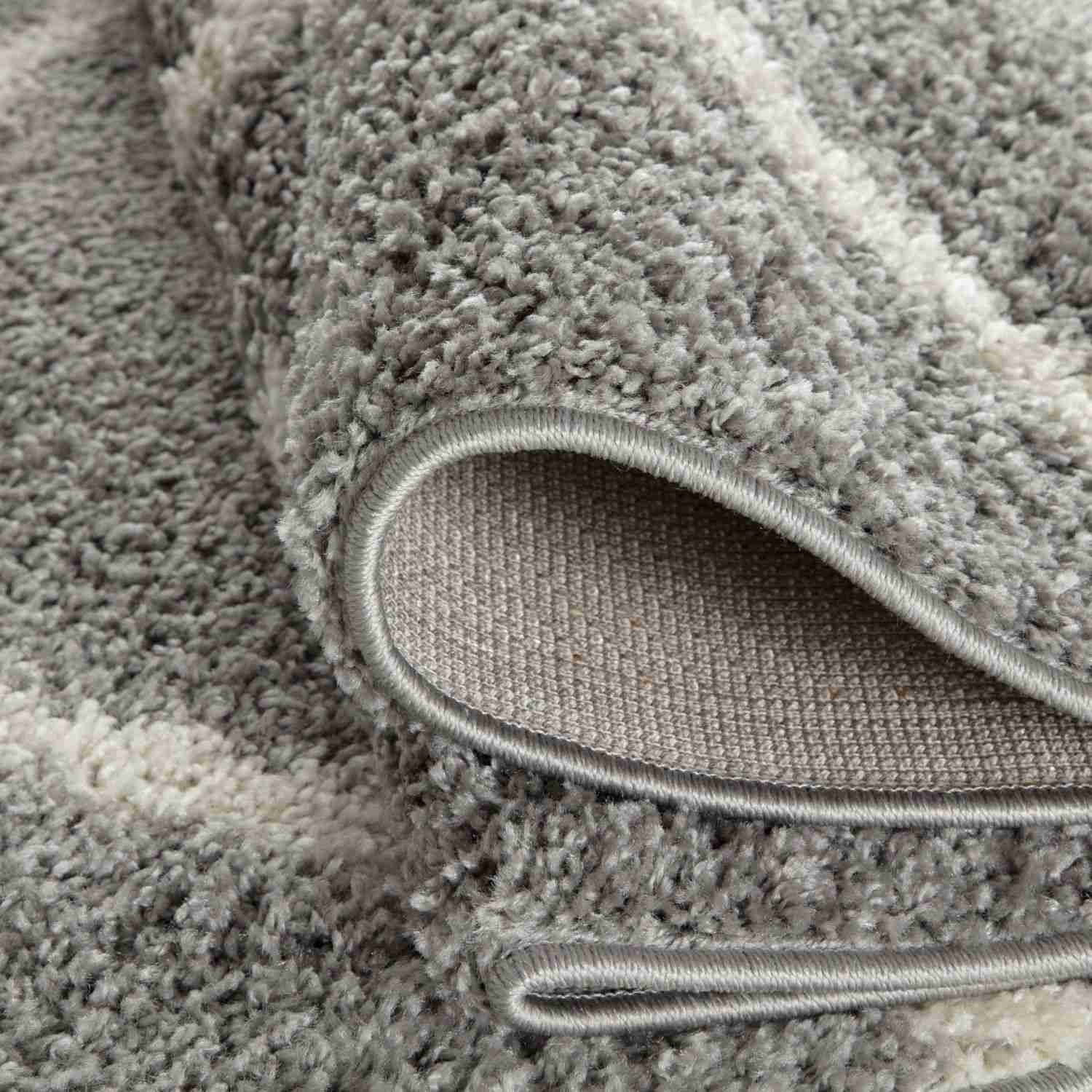 Grey Trellis Shaggy Rug