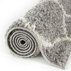 Grey Trellis Shaggy Rug
