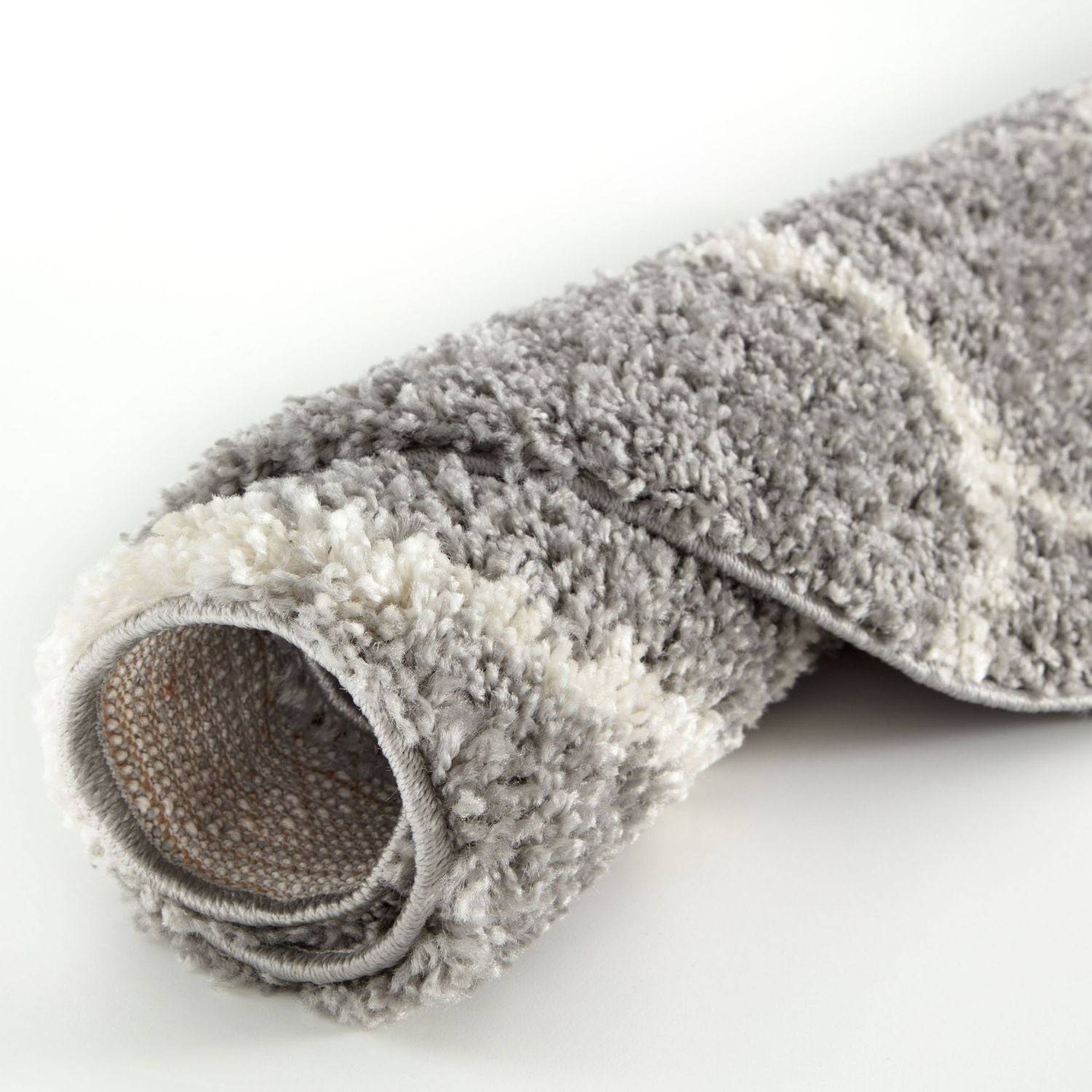 Grey Trellis Shaggy Rug