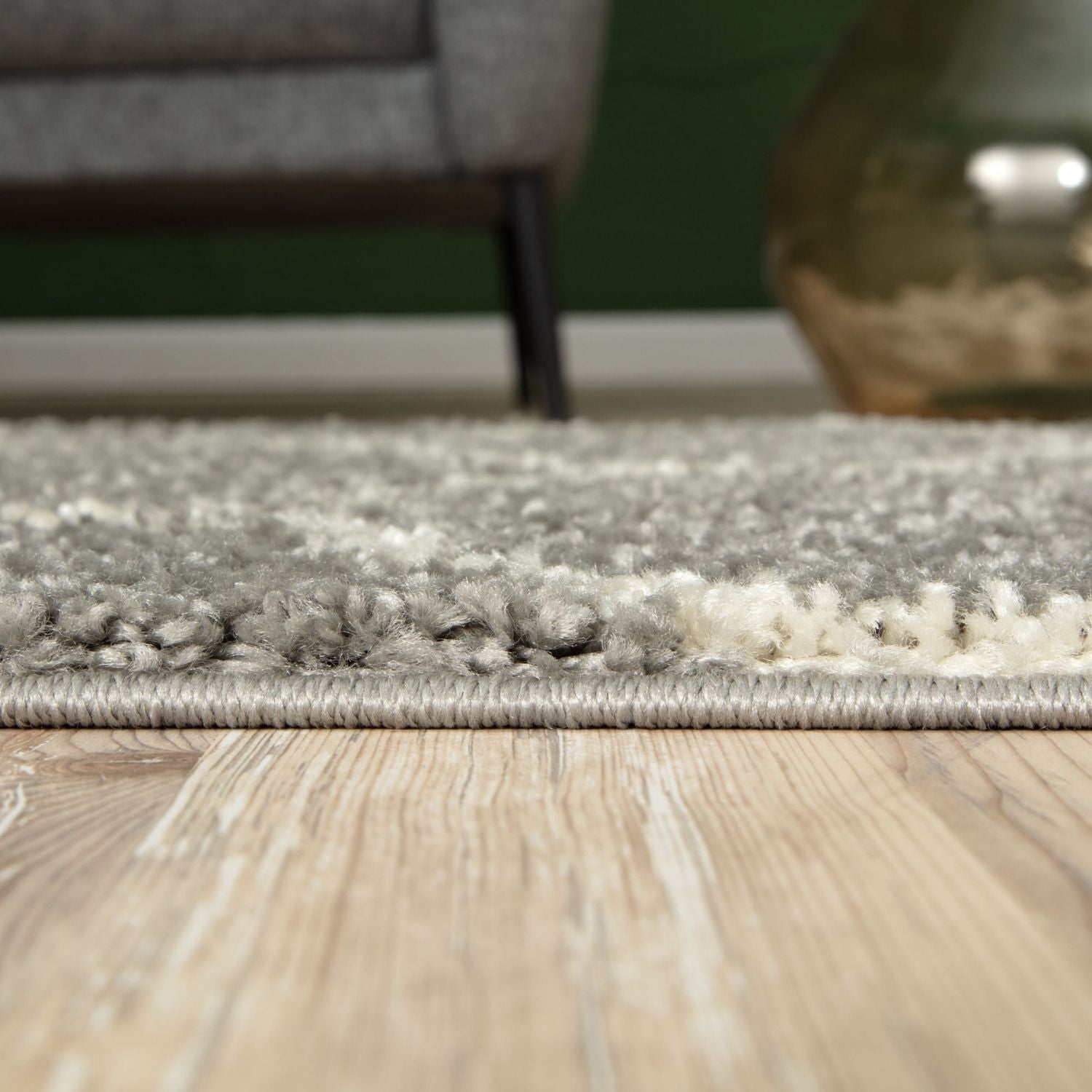 Grey Trellis Shaggy Rug