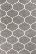 Grey Trellis Shaggy Rug