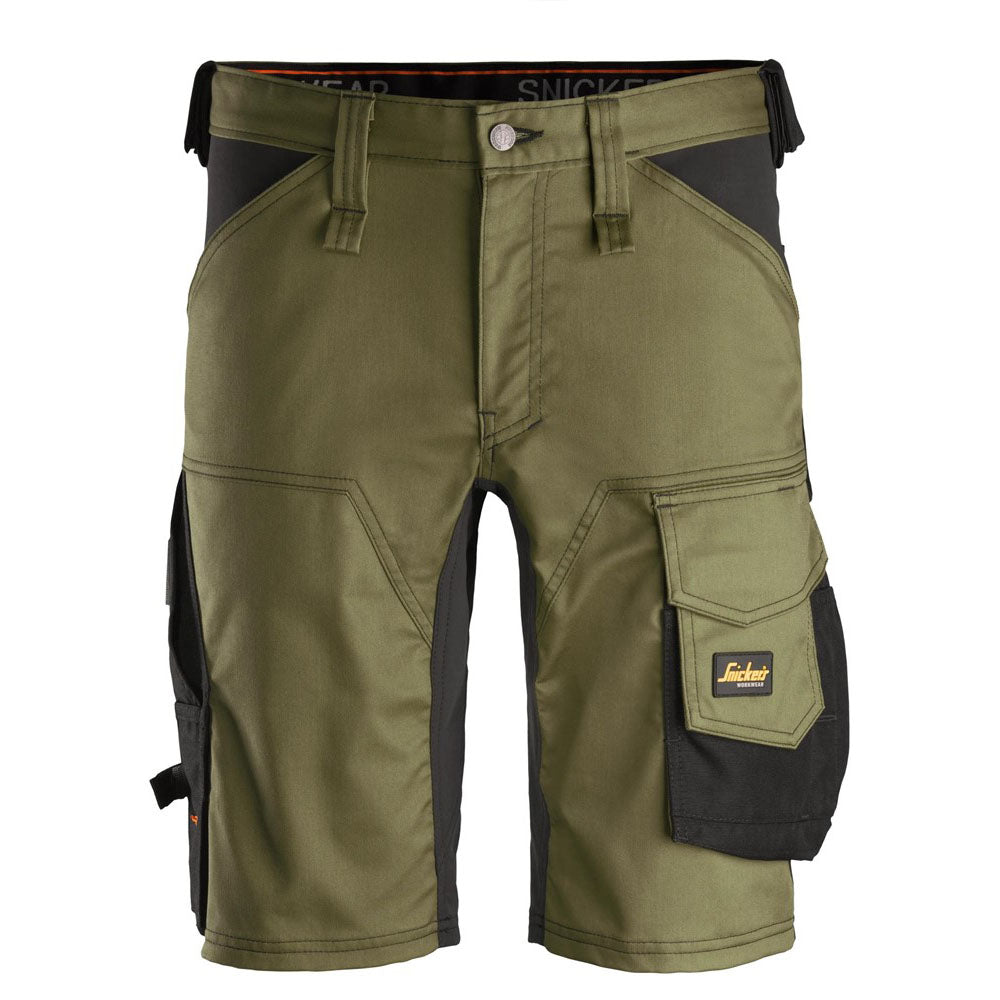 Snickers 6143 AllroundWork Stretch Shorts Khaki Green