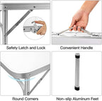 Adjustable Height Folding Table | Aluminium & MDF | 9 Size Options | Indoor & Outdoor
