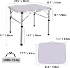 Adjustable Height Folding Table | Aluminium & MDF | 9 Size Options | Indoor & Outdoor