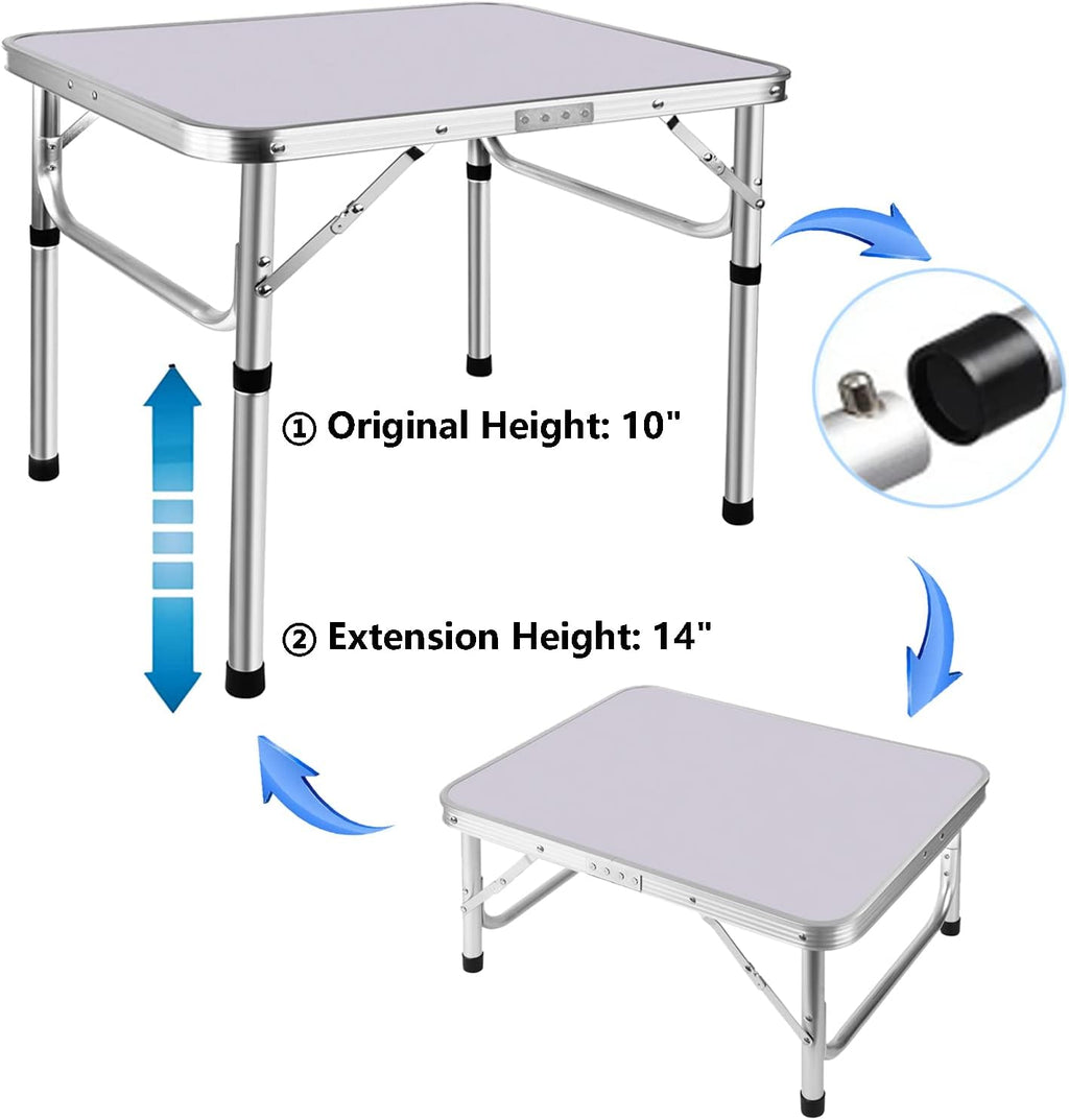 Adjustable Height Folding Table | Aluminium & MDF | 9 Size Options | Indoor & Outdoor