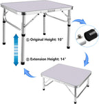Adjustable Height Folding Table | Aluminium & MDF | 9 Size Options | Indoor & Outdoor