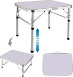 Adjustable Height Folding Table | Aluminium & MDF | 9 Size Options | Indoor & Outdoor