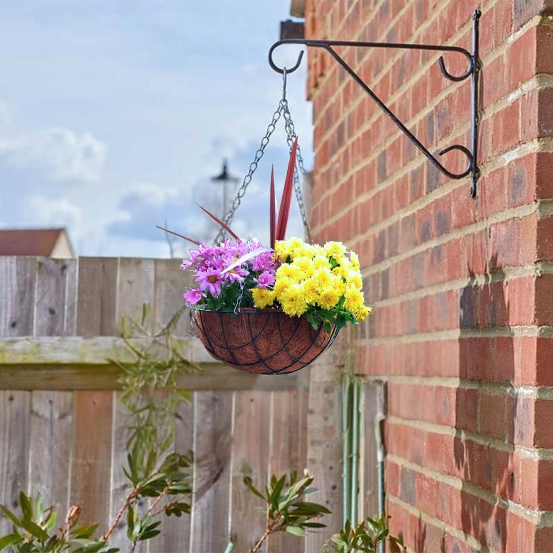 12" Green Metal Garden Indoor Outdoor Hanging Basket