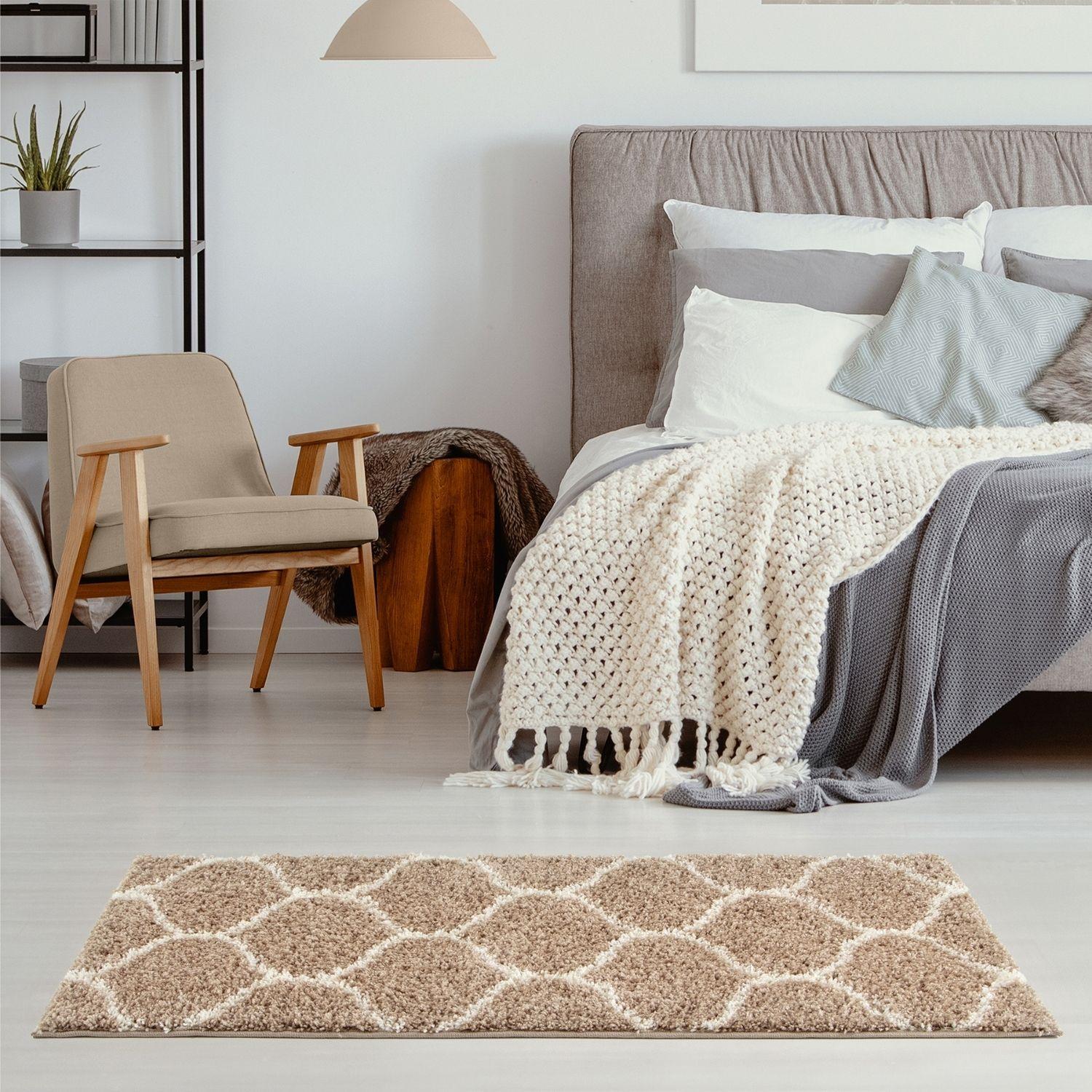 Moroccan Beige Shaggy Rug