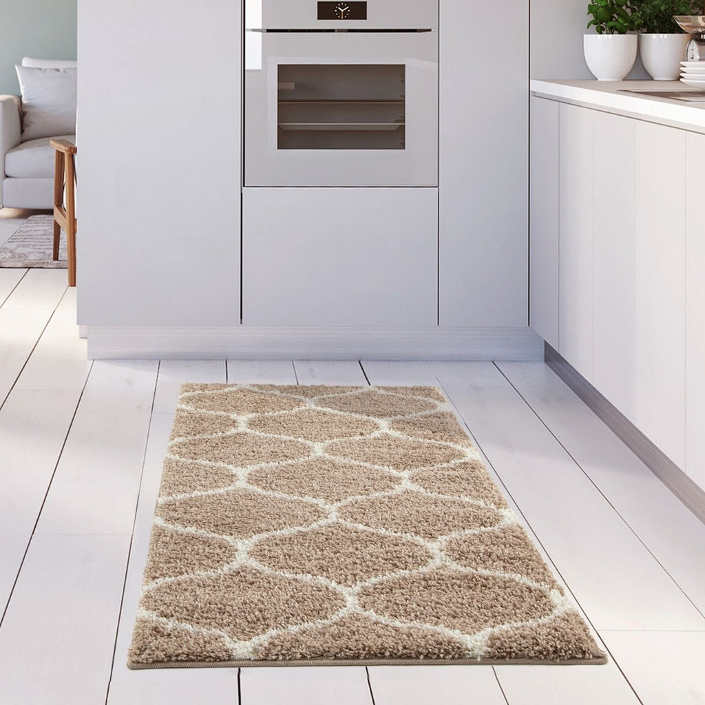 Moroccan Beige Shaggy Rug