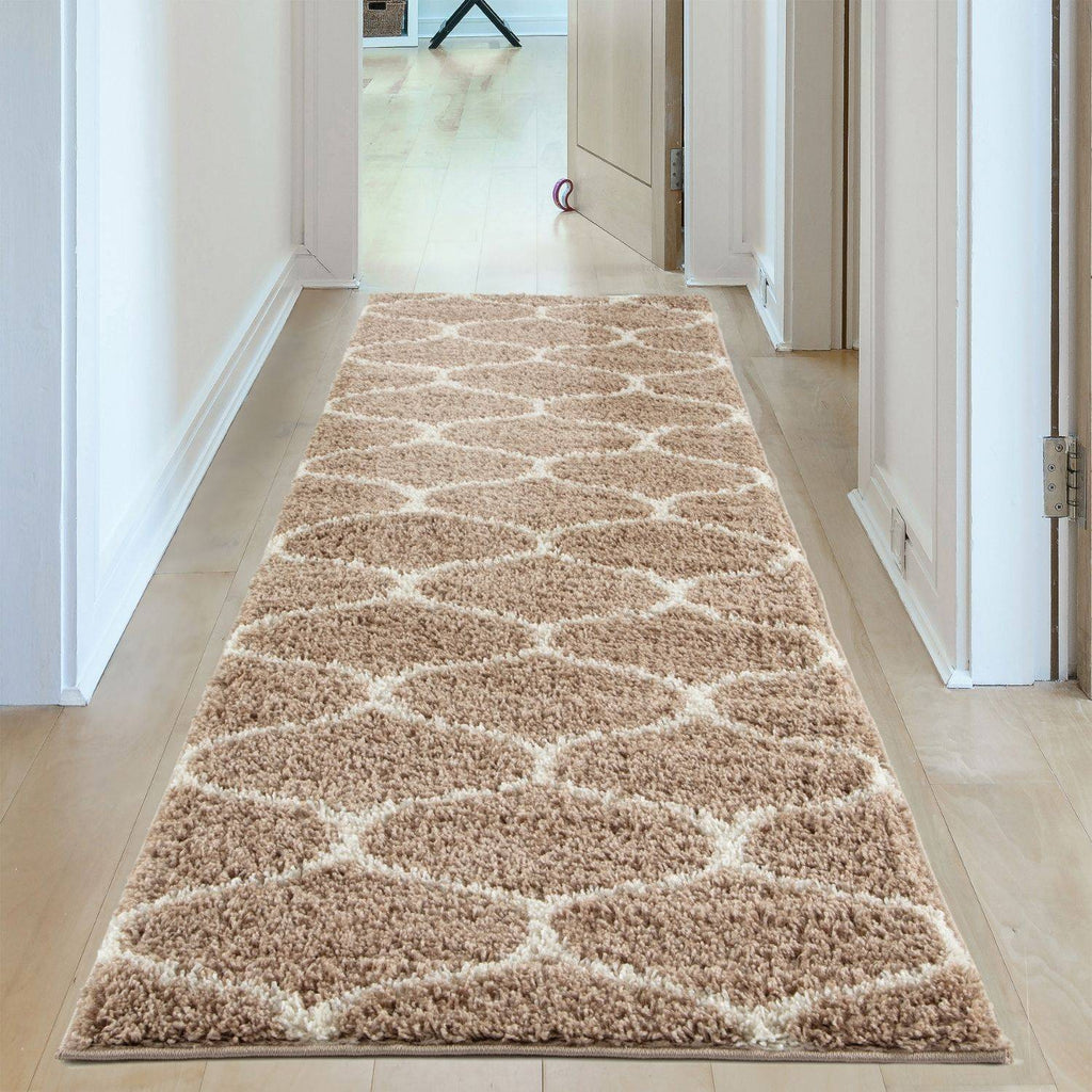 Moroccan Beige Shaggy Rug