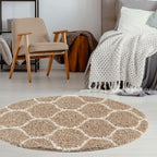 Moroccan Beige Shaggy Rug