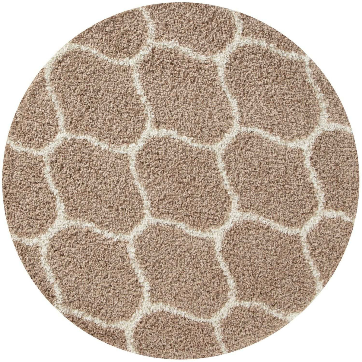 Moroccan Beige Shaggy Rug Ø 120 cm