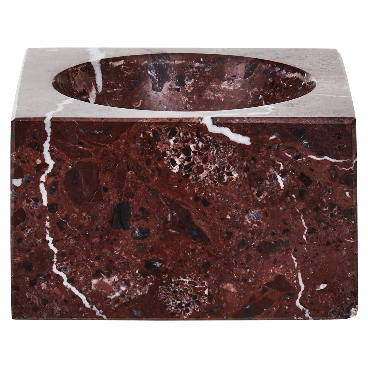 Square Red Marble Bowl