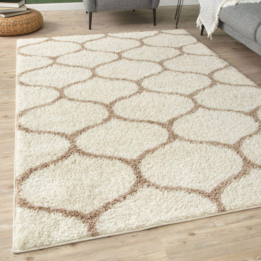 Moroccan Ivory Shaggy Rug