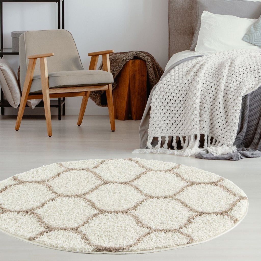 Moroccan Ivory Shaggy Rug