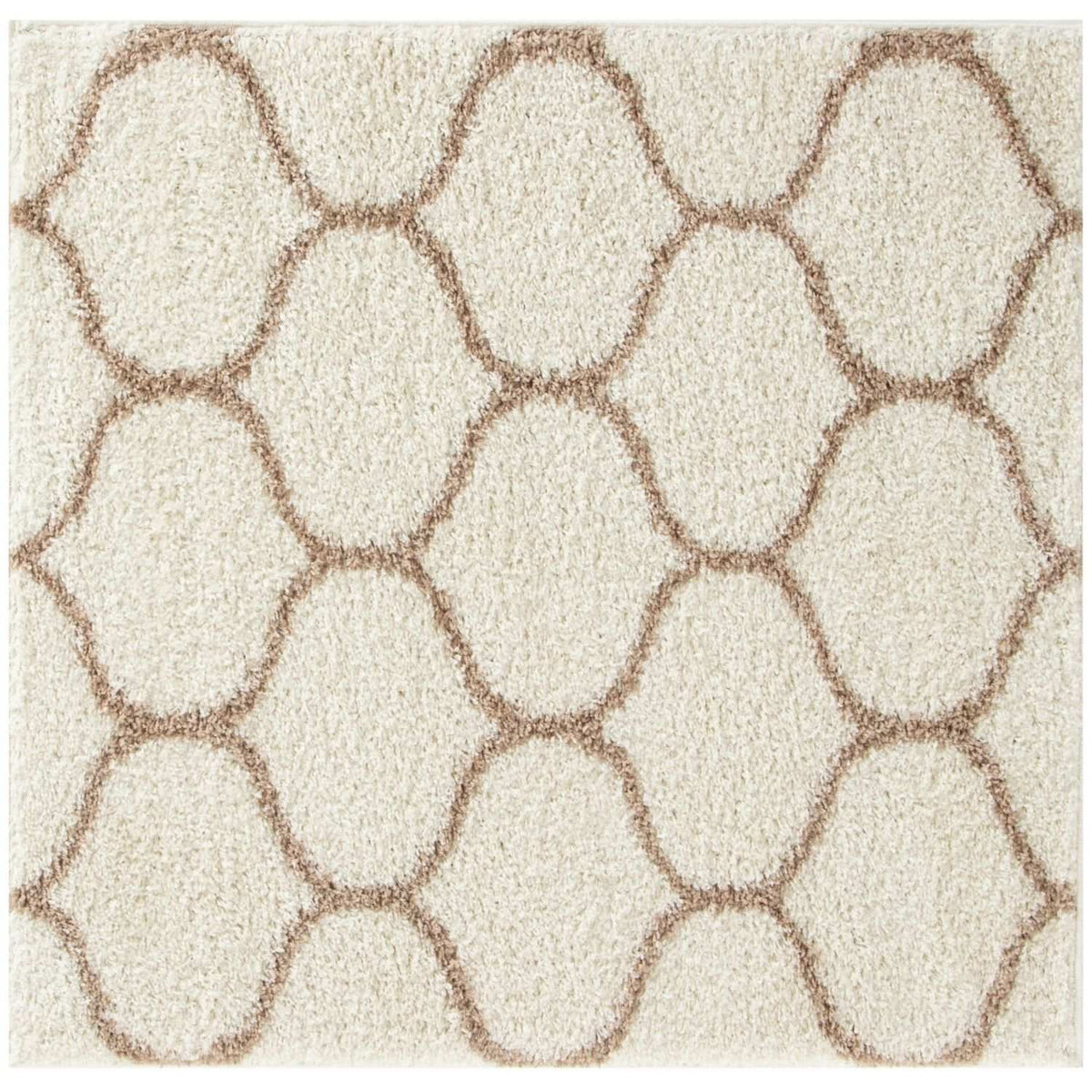 Moroccan Ivory Shaggy Rug 120X120 cm