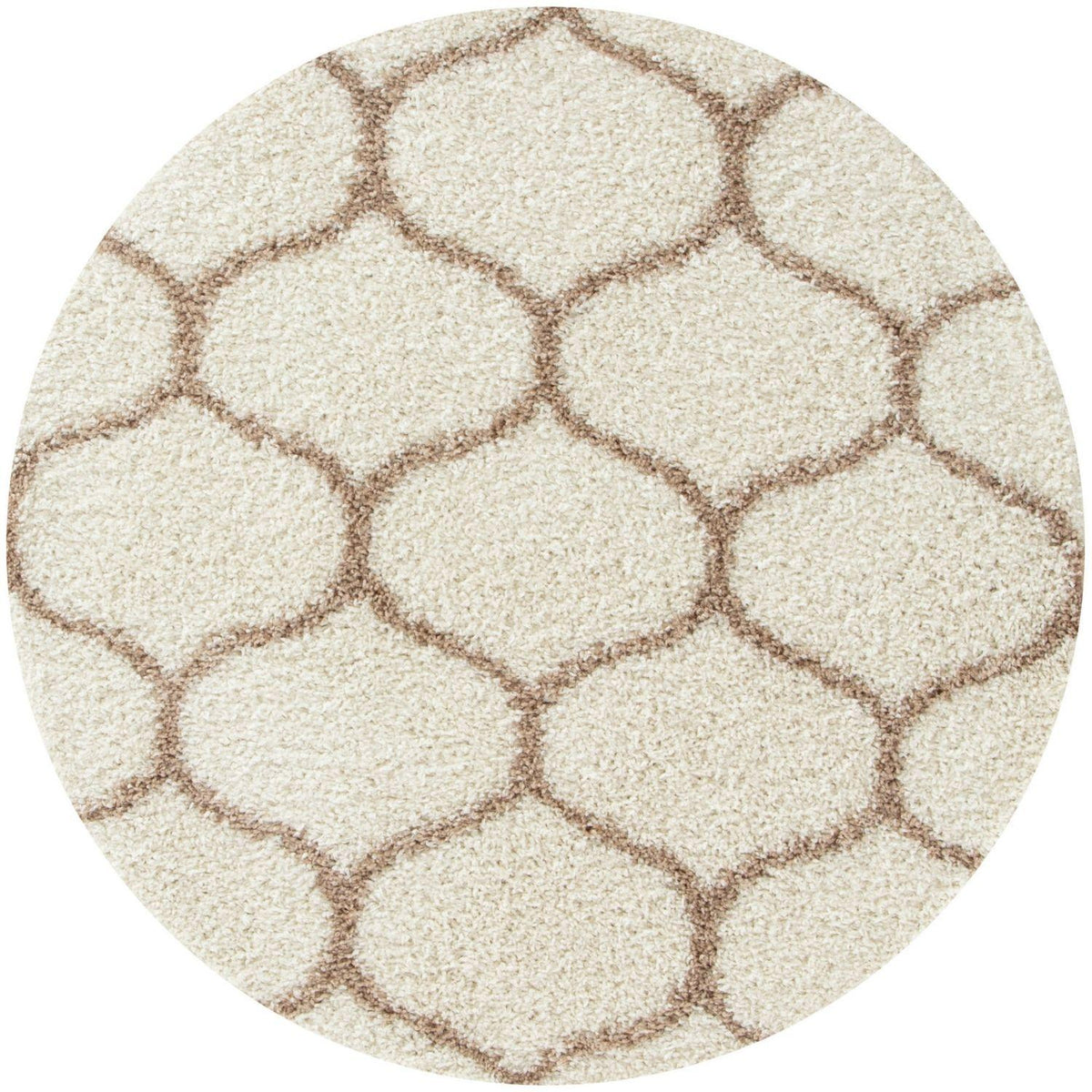 Moroccan Ivory Shaggy Rug Ø 120 cm