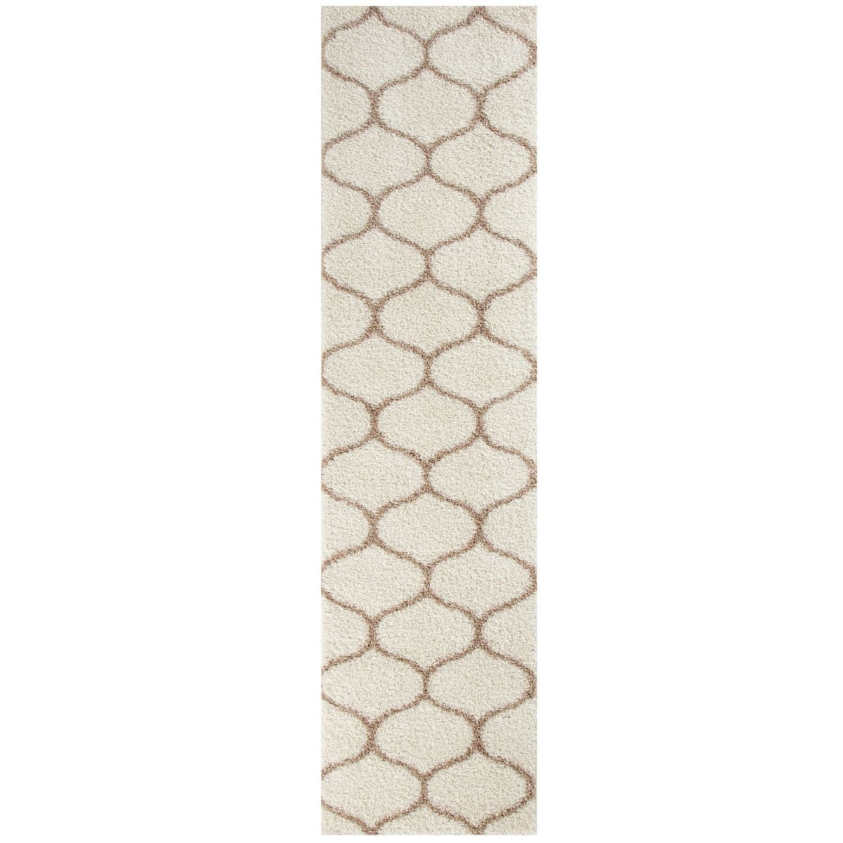 Moroccan Ivory Shaggy Rug 80X300 cm