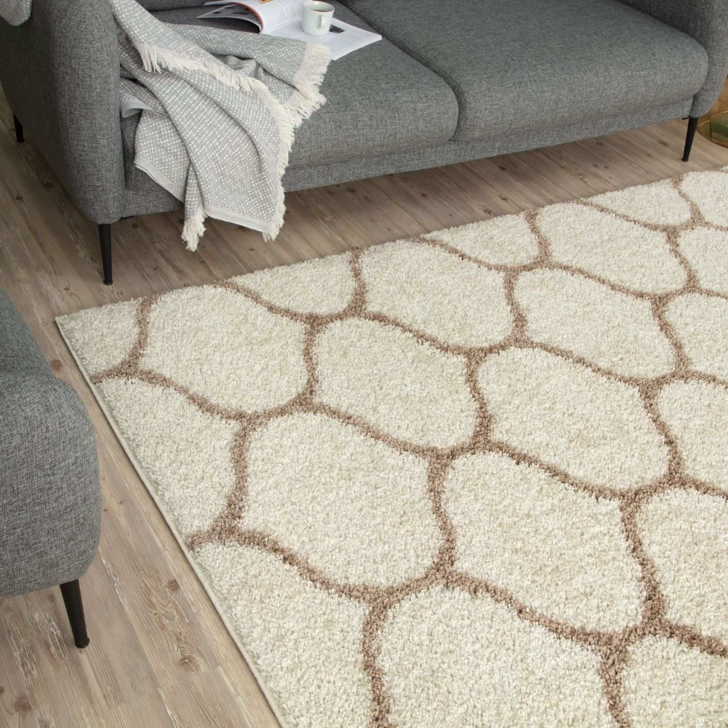 Moroccan Ivory Shaggy Rug