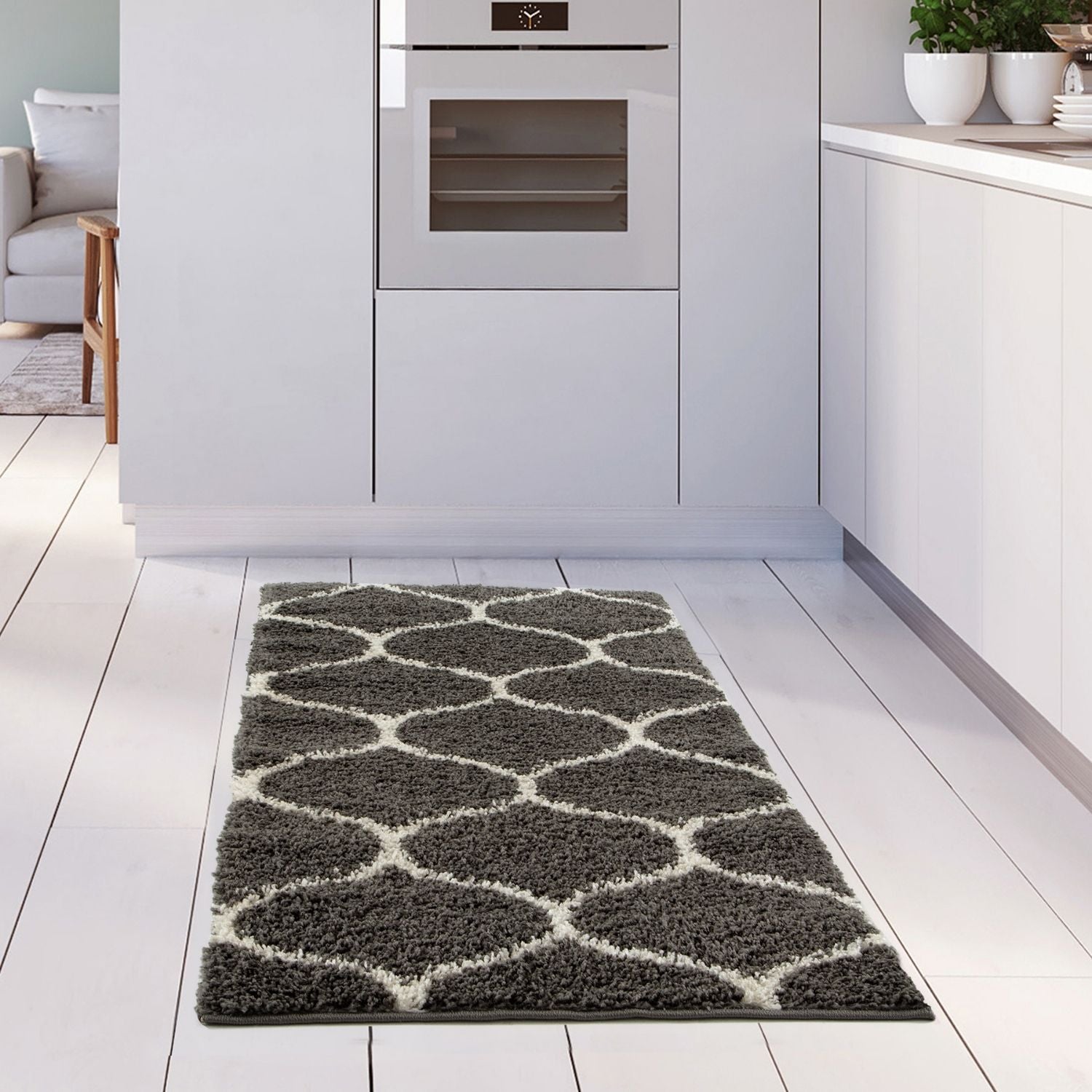 Moroccan Dark Grey Shaggy Rug
