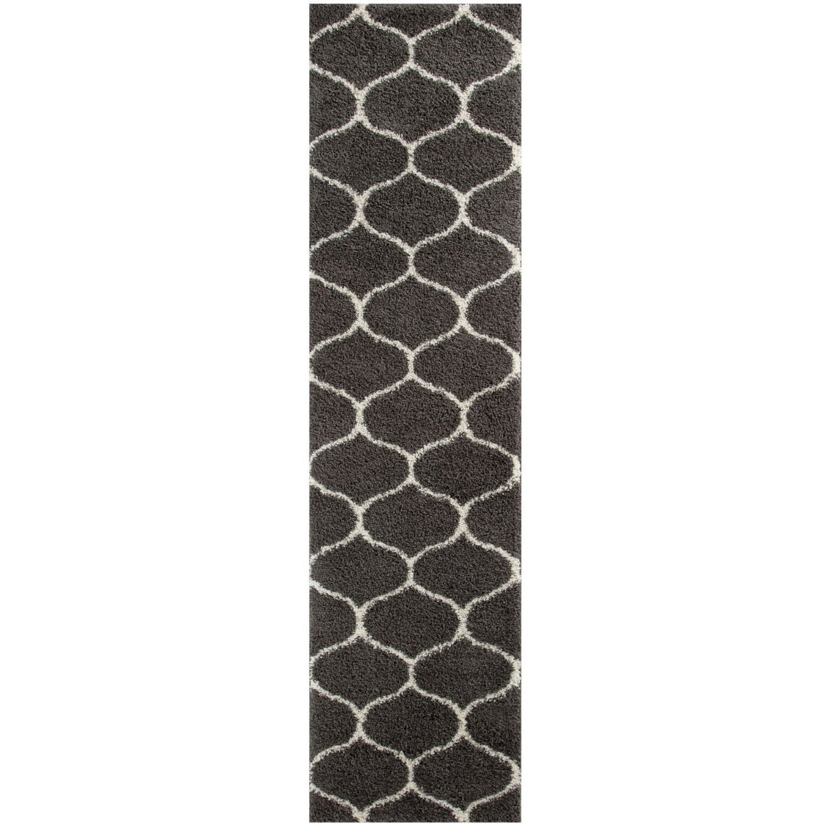 Moroccan Dark Grey Shaggy Rug 80X300 cm