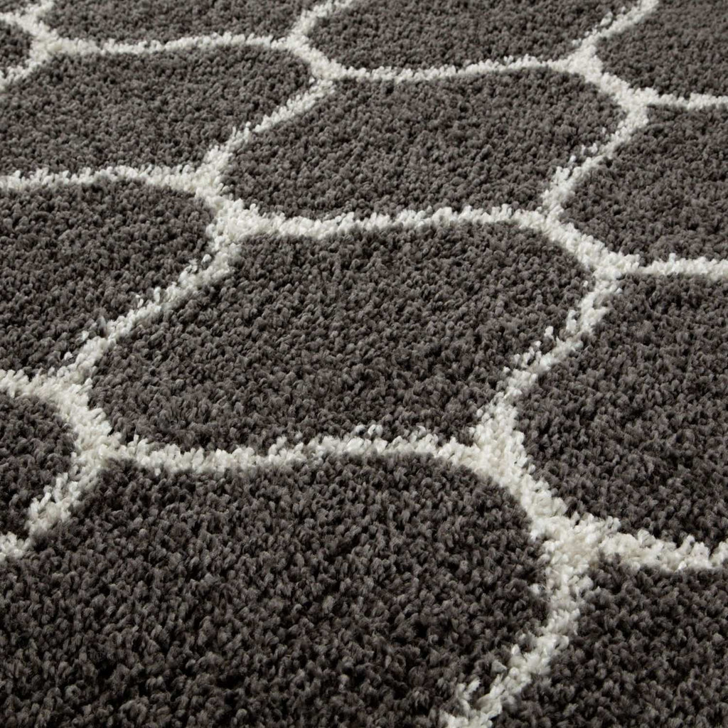 Moroccan Dark Grey Shaggy Rug