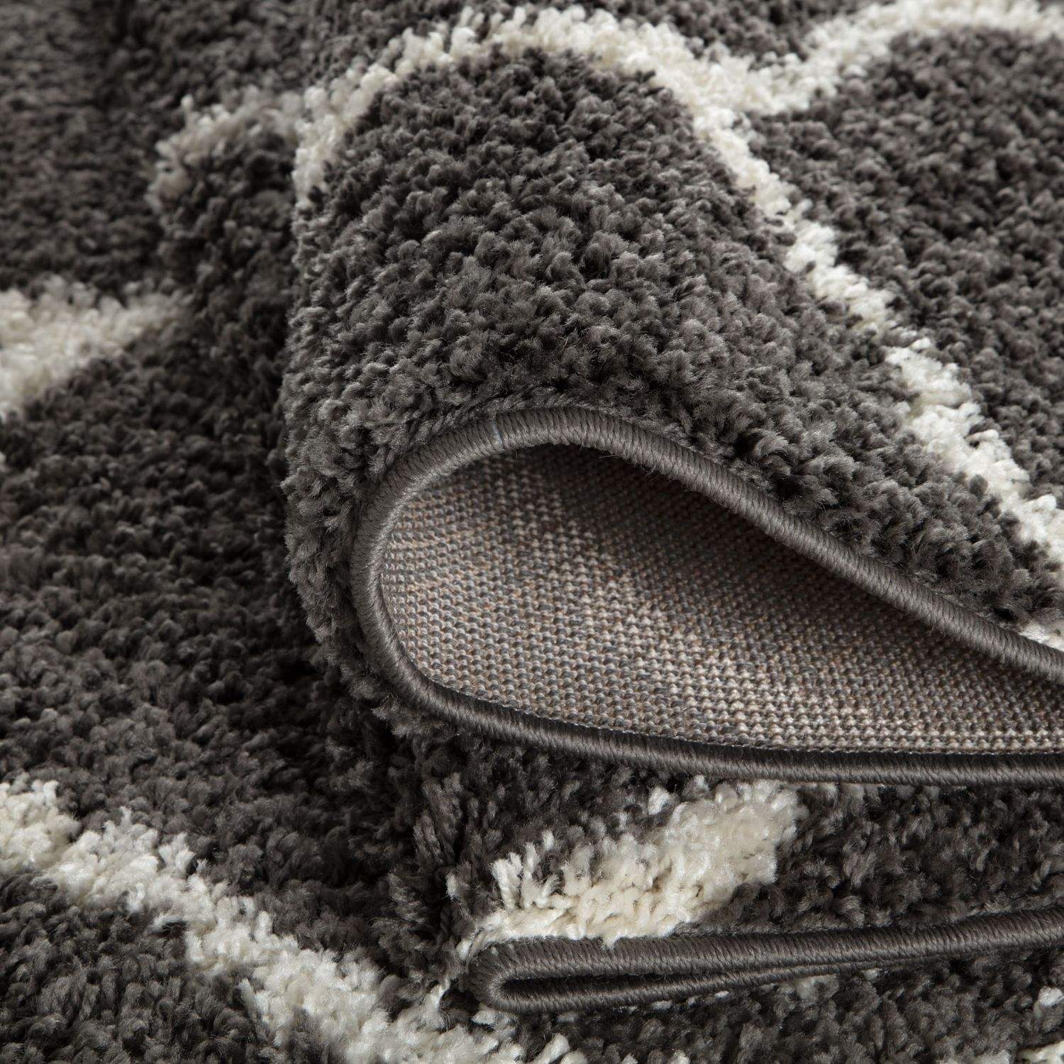 Moroccan Dark Grey Shaggy Rug