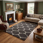 Moroccan Dark Grey Shaggy Rug